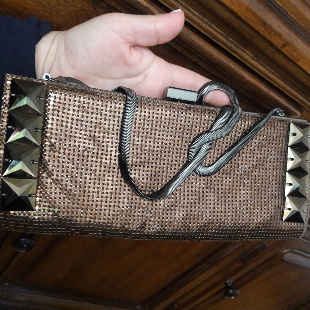 WHITING&DAVIS SWAROVSKY  METAL MESH EVENING  BAG WOMEN'S
